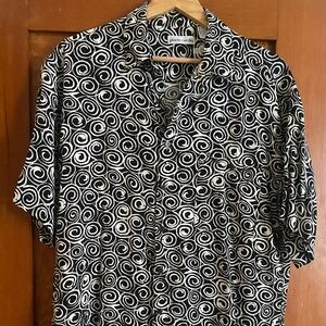 Pierre Cardin - Men's Patterned Shirt - Large - Black, White and hint of Brown